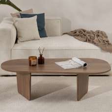 Sento Oval Wooden Coffee Table in Walnut - UK