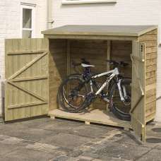 Omaha Wooden Garden Pent Bike Store In Natural - UK