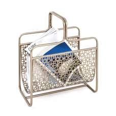 Oviedo Metal Magazine Rack In Gold - UK