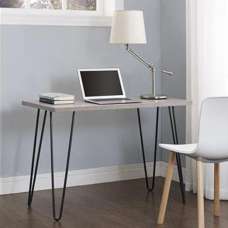 Ojai Wooden Laptop Desk With Black Legs In Grey Oak - UK