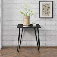 Ojai Wooden Side Table With Black Legs In Black Oak - UK