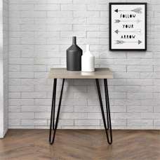 Ojai Wooden Side Table With Black Legs In Rustic Oak - UK
