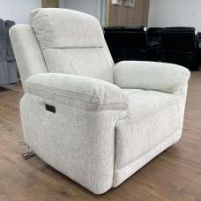 Owenton Fabric Electric Recliner 1 Seater Sofa In Beige - UK