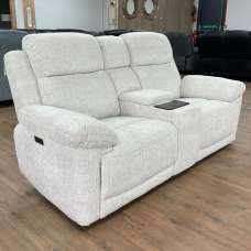 Owenton Fabric Electric Recliner 2 Seater Sofa In Beige - UK