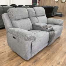 Owenton Fabric Electric Recliner 2 Seater Sofa In Grey - UK