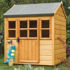 Lenoir Wooden Garden Lodge Play House In Natural - UK