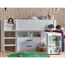 Oxford Wooden Mid Sleeper Children Bed In White - UK
