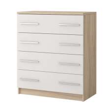 Oxnard Wooden Chest Of 4 Drawers In Sonoma Oak - UK