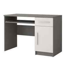 Oxnard Wooden Computer Desk With 1 Door 1 Drawer In Matt Grey - UK