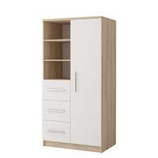 Oxnard Wooden Highboard With 1 Door 3 Drawers In Sonoma Oak - UK