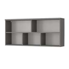 Oxnard Wooden Wall Shelf Rectangular In Matt Grey - UK
