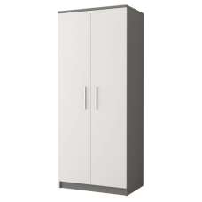 Oxnard Wooden Wardrobe With 2 Doors In Matt Grey - UK