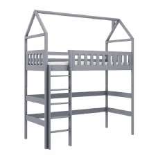 Ozark Wooden Bunk Bed Without Mattress And Ladders In Grey - UK
