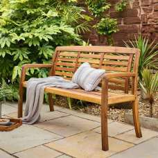 Ozone Outdoor Wooden 3 Seater Bench in Natural - UK