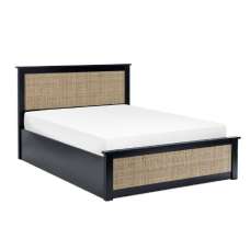 Pabla Wooden Storage Ottoman King Size Bed In Black - UK