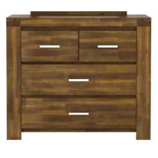 Pacay Wooden Dressing Table With 4 Drawers In Brush Effect - UK