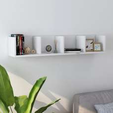 Pacorro Wooden Wall Shelf With 4 Compartments In White - UK