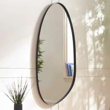 Padilla Organic Shaped Mirror With Black Wooden Frame - UK