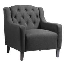 Paget Fabric Armchair With Wooden Legs In Grey - UK