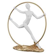 Pala Polyresin Figure Fancy Sculpture In White And Gold - UK