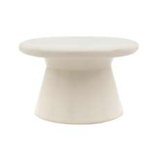 Palikir High Gloss Coffee Table Round In Cream - UK