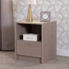Palmyra Wooden Bedside Cabinet With 1 Drawer In Smoked Ash - UK