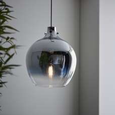 Pampa Glass Pendant Ceiling Light In Chrome - UK