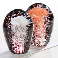 Paperweight Glass Jellyfish Design Sculpture In Multicolour - UK