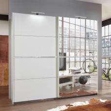 Gastineau Wardrobe In Walnut And White Gloss With Mirror Gastineau Wardrobe In Walnut And White Gloss With Mirror
