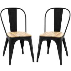 Paralia Outdoor Natural Wooden Dining Chairs In Pair - UK