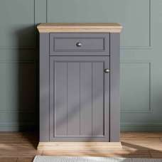 Parenzo Wooden Shoe Storage Cabinet in Wolfram Grey and Mauvella Oak - UK