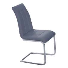 Paris Faux Leather Dining Chair In Grey - UK