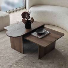 Paris Wooden Nesting Coffee Tables in Walnut - UK