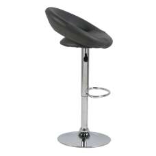 Parker Leather Bar Stool With Chrome Base In Black - UK