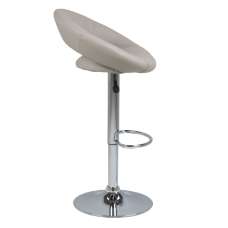 Parker Leather Bar Stool With Chrome Base In Light Grey - UK