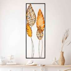 Parklane Metal Argent Leaf Wall Art in Gold and Black - UK