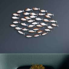 Parklane Metal Aurelian Aquatic Wall Art in Brown and White - UK