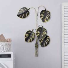 Parklane Metal Eclipse Leaf Wall Art in Black and Gold - UK