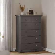 Paroya Wooden Chest Of 6 Drawers In Matt Grey - UK