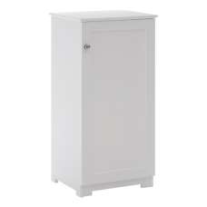 Partland Wooden Bathroom Cabinet With 1 Door In White - UK