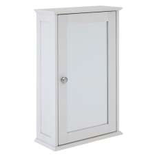 Partland Wooden Bathroom Mirrored Cabinet In White - UK