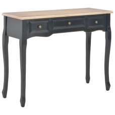Pasgen Wooden Dressing Console Table With 3 Drawers In Black - UK