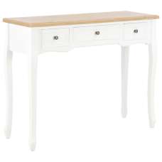Pasgen Wooden Dressing Console Table With 3 Drawers In White - UK
