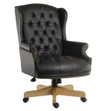 Patmos Executive Office Chair In Black Bonded Leather - UK