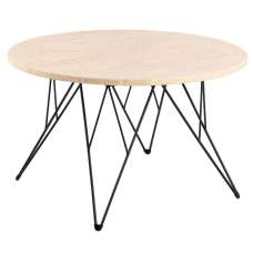 Patoka Wooden Coffee Table With Black Legs In Matt Beige - UK