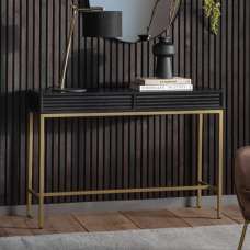 Pauls Wooden Console Table With 2 Drawers In Black - UK