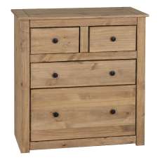 Pavia Wooden Chest Of Drawers In Natural Wax - UK