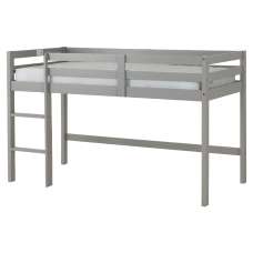 Pavia Wooden Mid Sleeper Children Bed With Ladder In Slate Grey - UK