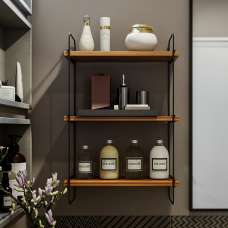 Pavilion Wooden Wall Hung Shelving Unit in Walnut - UK