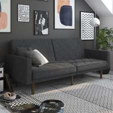 Pawson Fabric Sofa Bed With Wooden Legs In Grey - UK